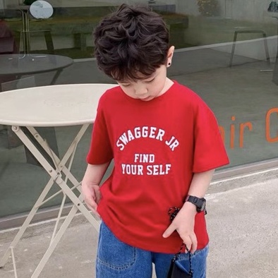 Áo thun tay ngắn bé trai BABEKIDS cotton SWAG áo thun trẻ em từ 5 đến 14 tuổi siêu mát
