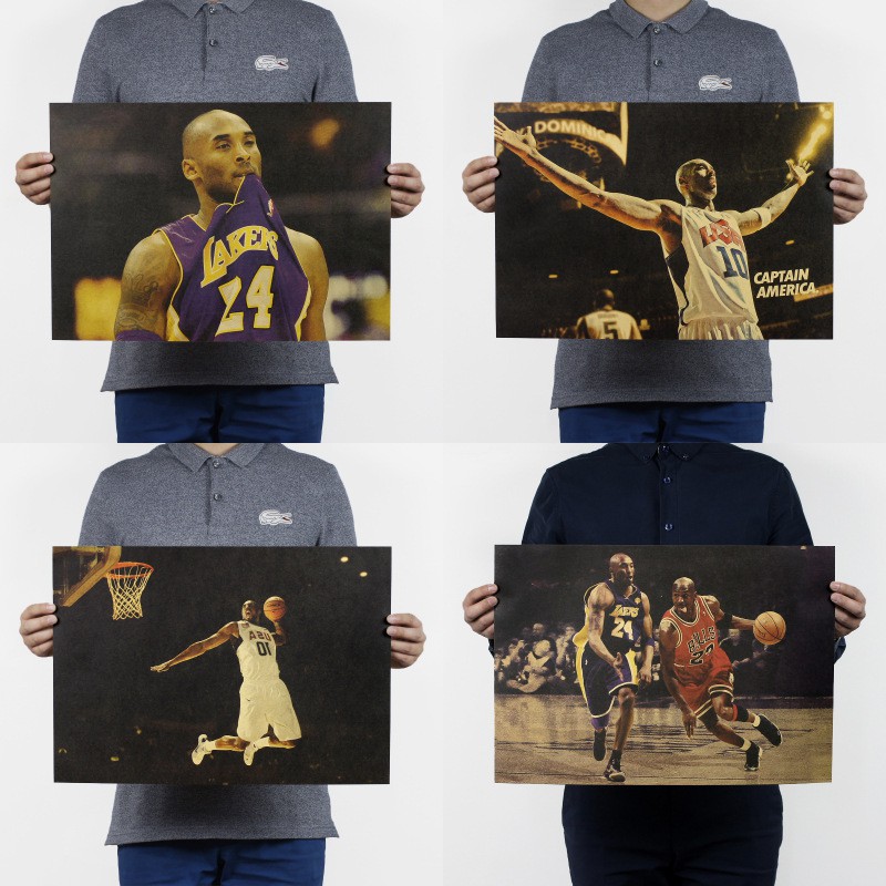 Tranh Treo Tường Hình Ngôi Sao Bóng Rổ Nba Kirby James Jordan Kích Thước 51x35.5cm