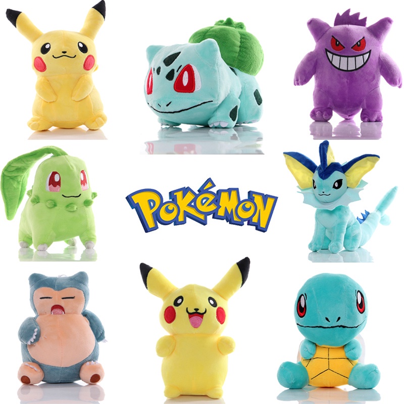 Thú Nhồi Bông Hình Pokemon Squirtle Charmander Gengar Bulbasaur Chikorita Vaporeon