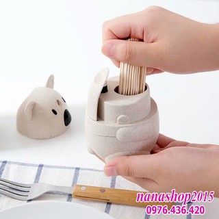 Lọ đựng tăm gấu trúc bằng lúa mạch