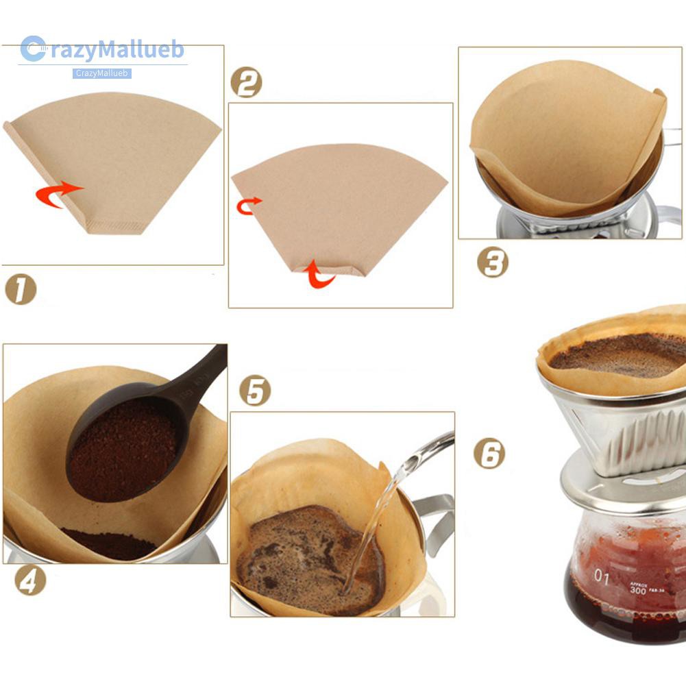 Crazymallueb❤Coffee Paper Filter for 101 Coffee Hand-poured Coffee Filter Drip Cup 40pcs❤Kitchen