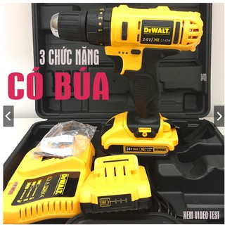 Dewalt 24v loại cao cấp máy khoan pin dewalt 24v - 3 chức năng - khoan gỗ, khoan sắt, khoan bê tông