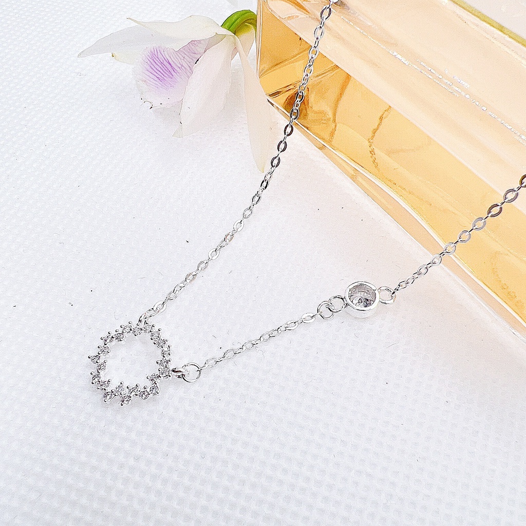 Dây chuyền nữ bạc ta huyền thoại biển xanh đính đá- Dây chuyền bạc đẹp PLJ
