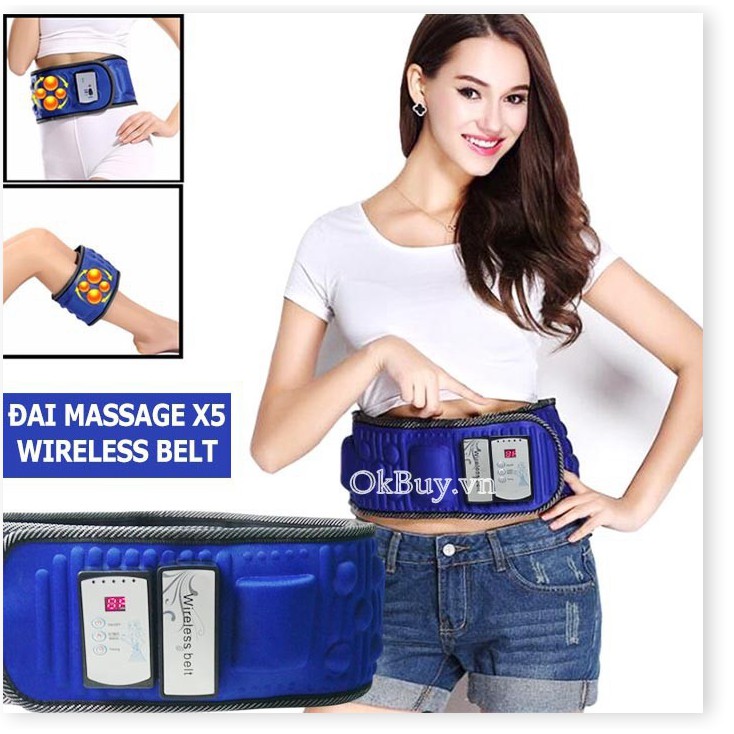 Đai massage bụng X5 pin sạc hồng ngoại chính hãng