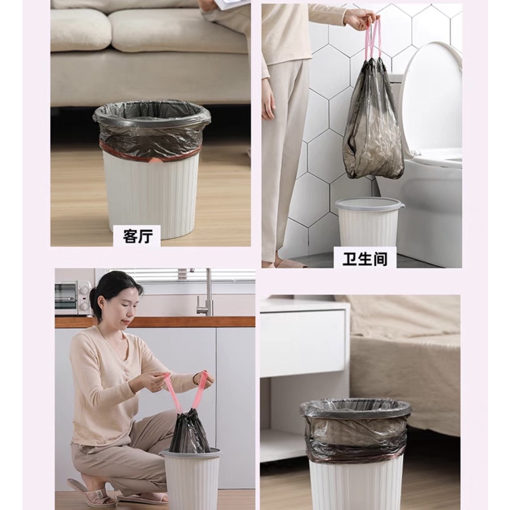 Túi đựng rác tự hủy sinh học Top Gia, túi 3 cuộn đựng rác màu ghi thân thiện với môi trường.