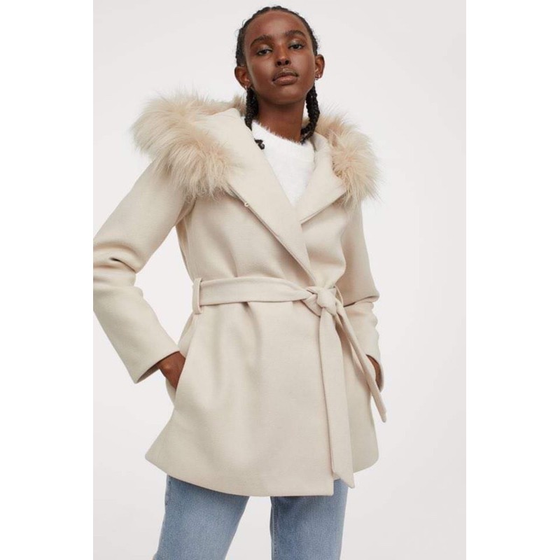 ❤️ Áo khoác dạ HM mũ lông có SẴN săn sale