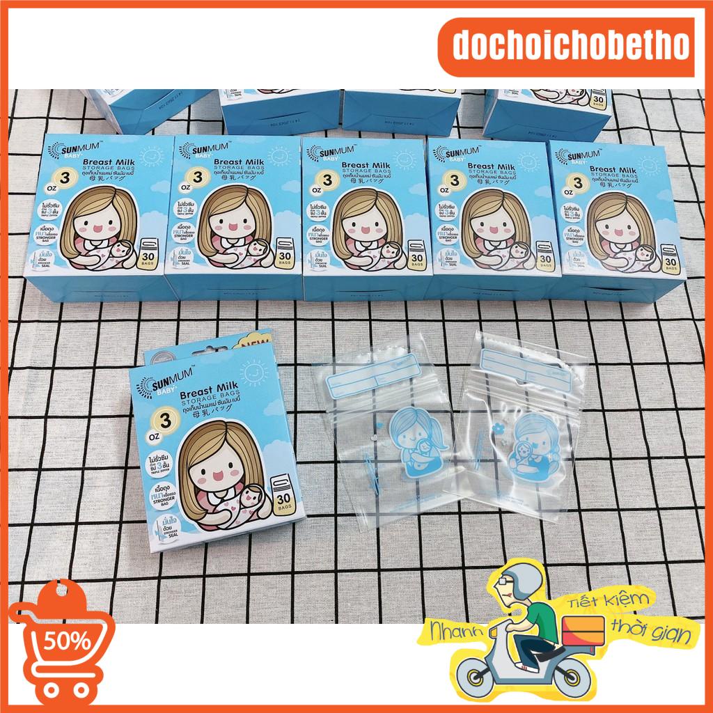 Túi trữ sữa Sunmum chính hãng Thái Lan an toàn tiện lợi với dung tích 100ml có tem niêm phong0