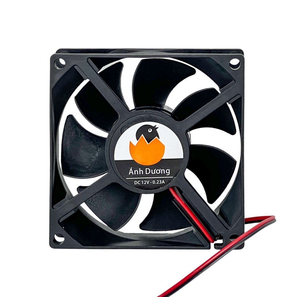 Quạt tản nhiệt máy ấp trứng P100 Ánh Dương 8x8cm/12V/0.23A Hàng Chính Hãng