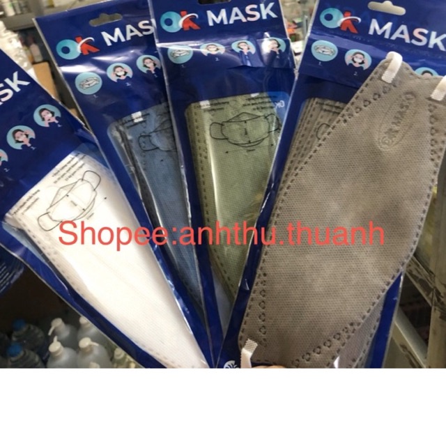 khẩu trang y tế ok mask 4D medical face mask bịch 6 cái (nam anh) đủ màu như hình
