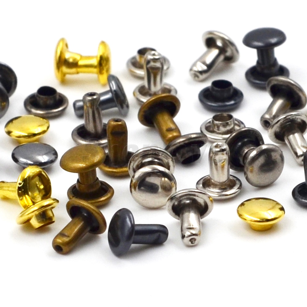 Bộ 100 Đinh Tán Kim Loại 5-10mm Chuyên Dụng Cho Sửa Chữa Đồ Da / Dây Nịt / Giày Dép