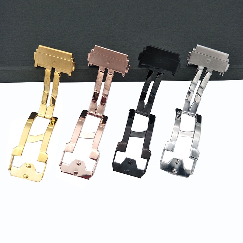 Chốt khóa dây đeo đồng hồ HUBLOT kép bằng thép không gỉ 18mm/ 20mm/ 22mm tiện lợi
