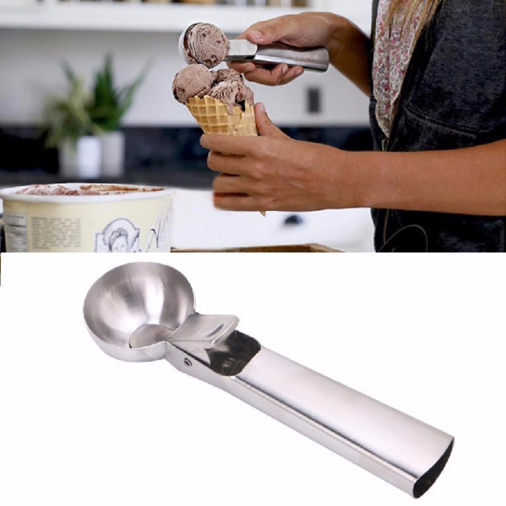 Muỗng / Thìa Múc Kem-Stainless Steel Ice Cream Scoop Tiện Lợi