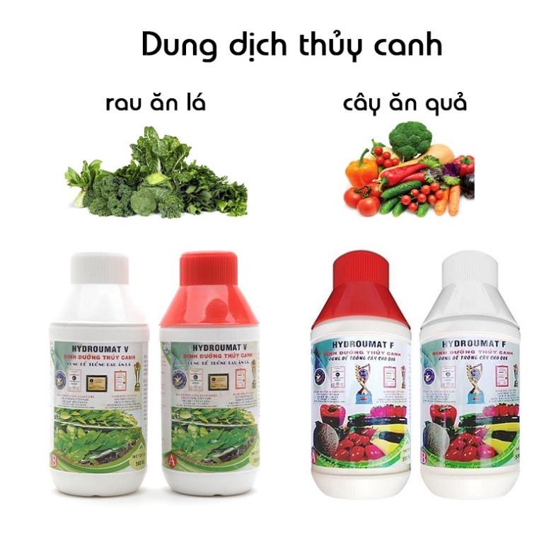 Combo Dung Dịch Dinh Dưỡng Thủy Canh HYDRO UMAT V & F Dùng Cho Rau Ăn Lá và Cây Ăn Quả (1 cặp =1 lít )