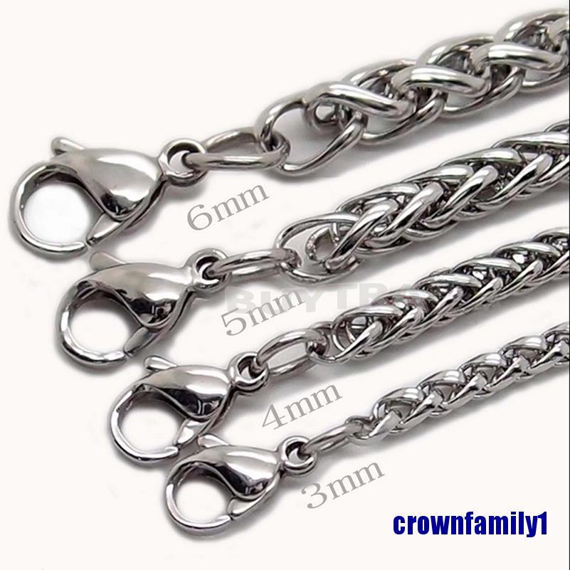 Vòng cổ Thép Không Gỉ Mạ Bạc 1 Cái 3 / 4 / 5 / 6mm