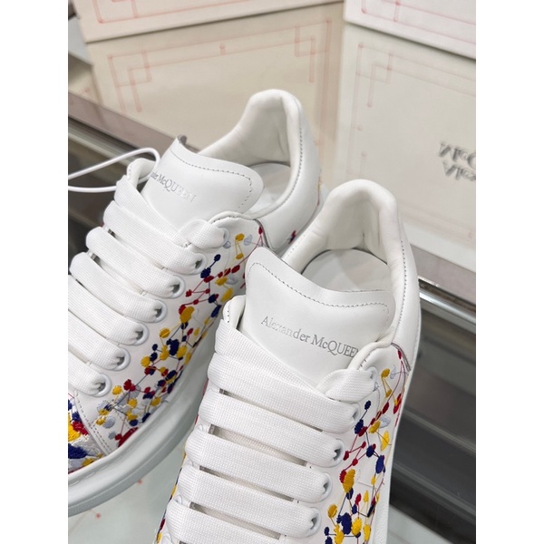 Giày thể thao nam và nữ thương hiệu Alexander McQueen da thật cao cấp thêu hoa