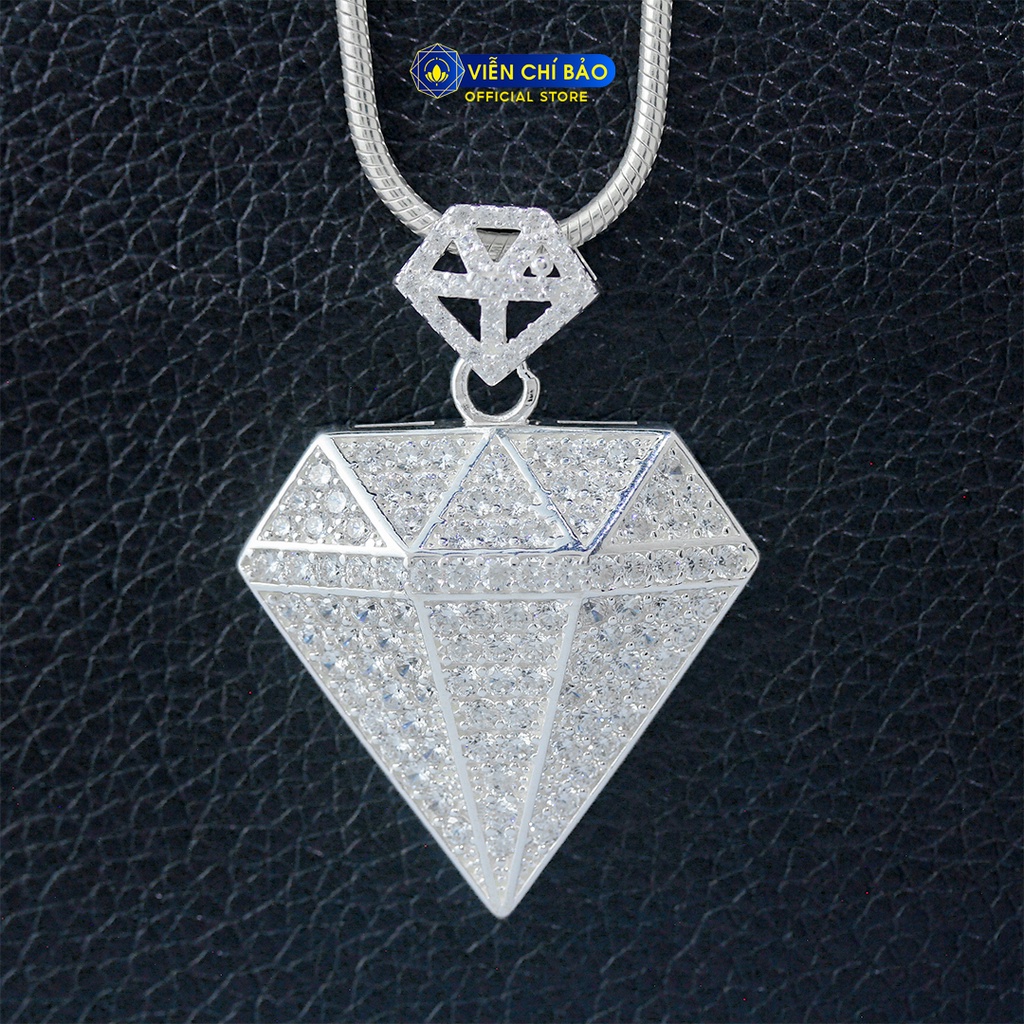 Mặt dây chuyền đá trắng chất liệu bạc 925 thời trang phụ kiện trang sức nam Viễn Chí Bảo M300013