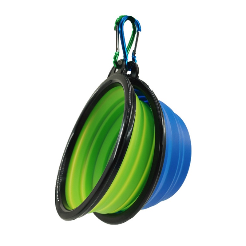 Tô Đựng Thức Ăn/Nước Uống Bằng Silicone Có Thể Gấp Gọn Kèm Nắp Dành Cho Chó Mèo