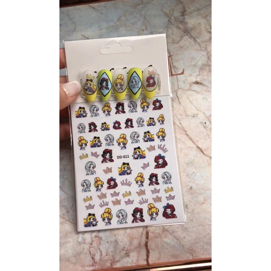 Sticker hình cô gái trang trí nail