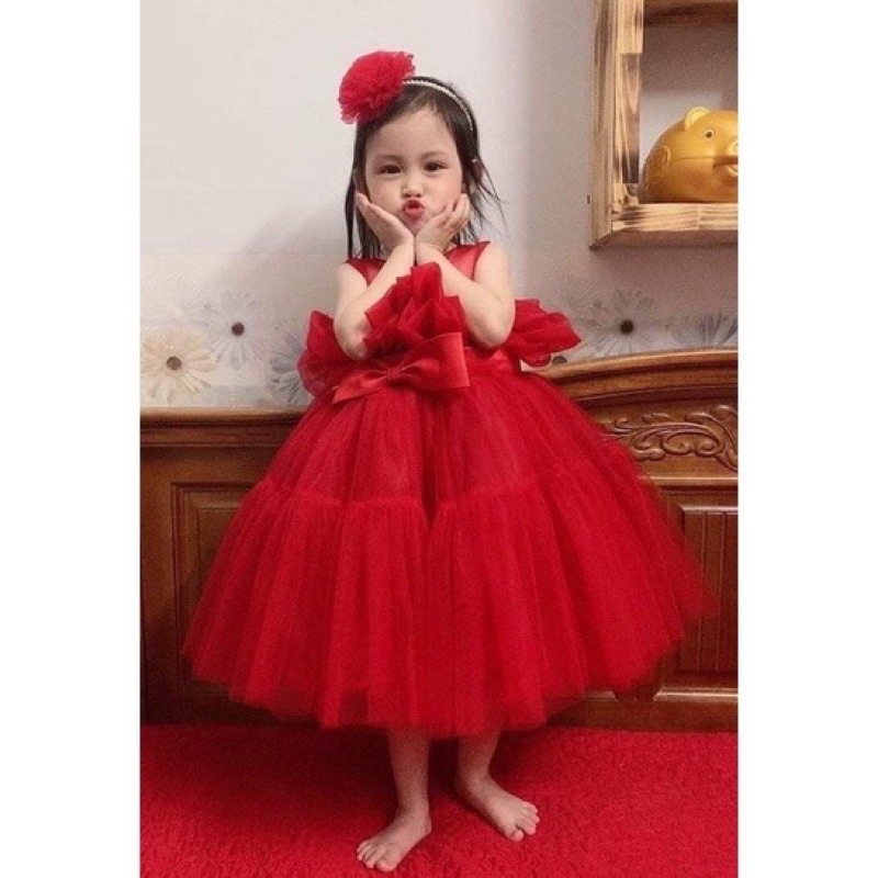 Váy Công Chúa Hoa Xoè Nhiều Lớp Tinh TếLINA KIDS  ❤️ Tặng Kèm Phụ Kiện