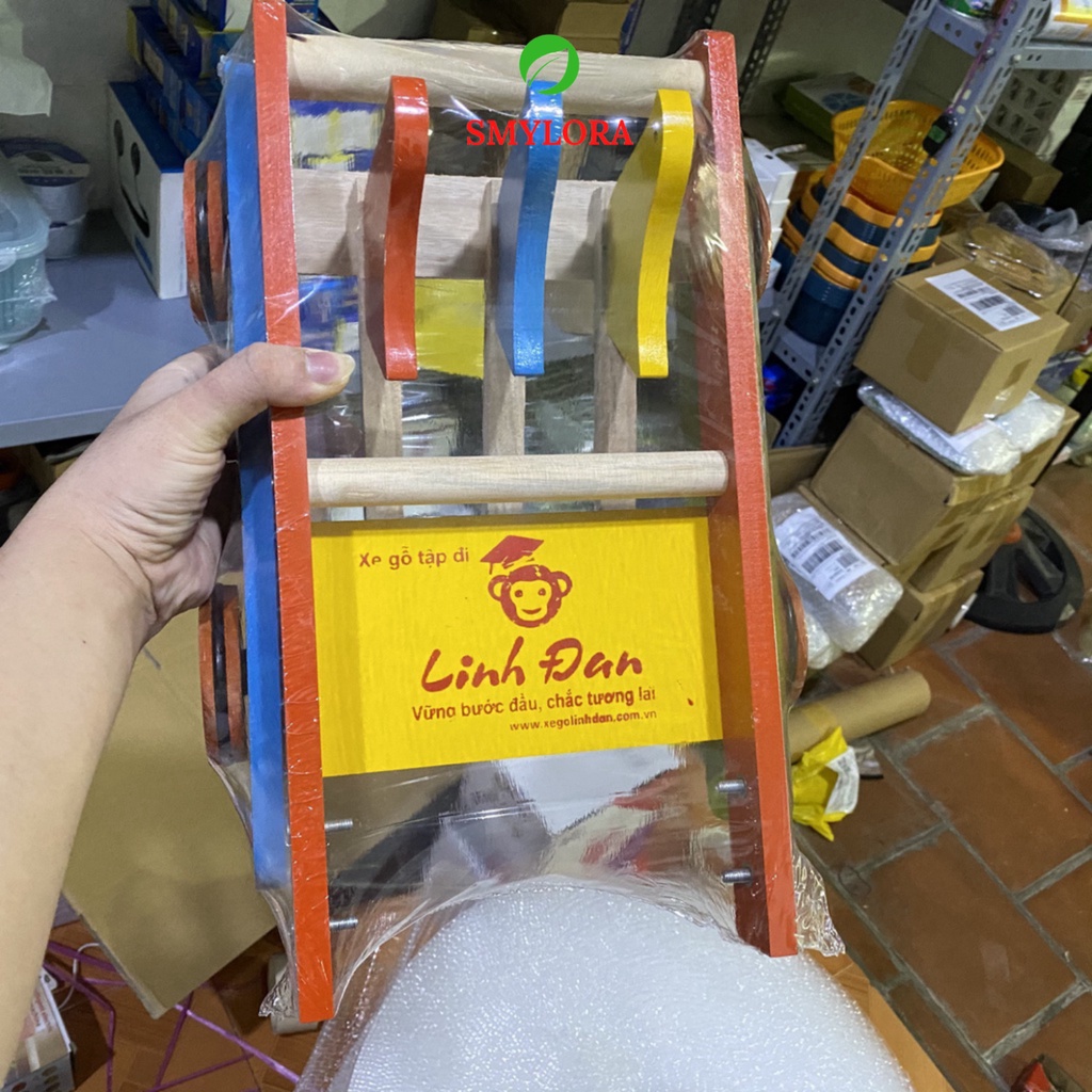 Xe Tập Đi Cho Bé, Xe Gà Tập Đi Cho Bé Có Vòng Cao Su Chống Trượt Bằng Gỗ 3 Con Gà