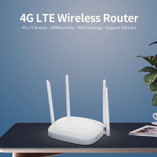 Thiết bị modem X11 4G LTE Smart WiFi Router 300Mbps High Speed Wireless Router 4 râu hỗ trợ sim 4G