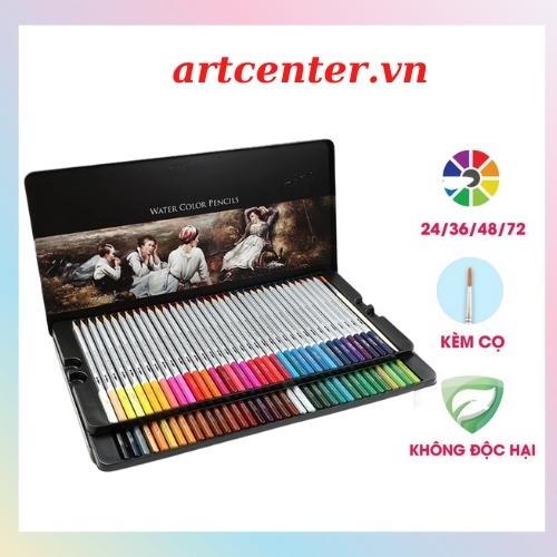 Bút chì màu nước cao cấp Deli, có kèm cọ tán đủ màu 24/36/48/72 màu