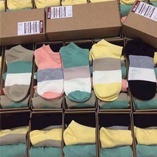 [Xả kho] Hộp 5 Đôi Tất Nữ Muji Nhật Cao Cấp