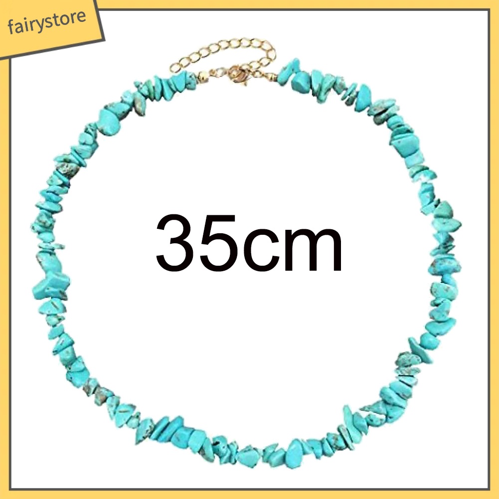 Dây chuyền hợp kim xỏ đá ngọc lam giả xinh xắn