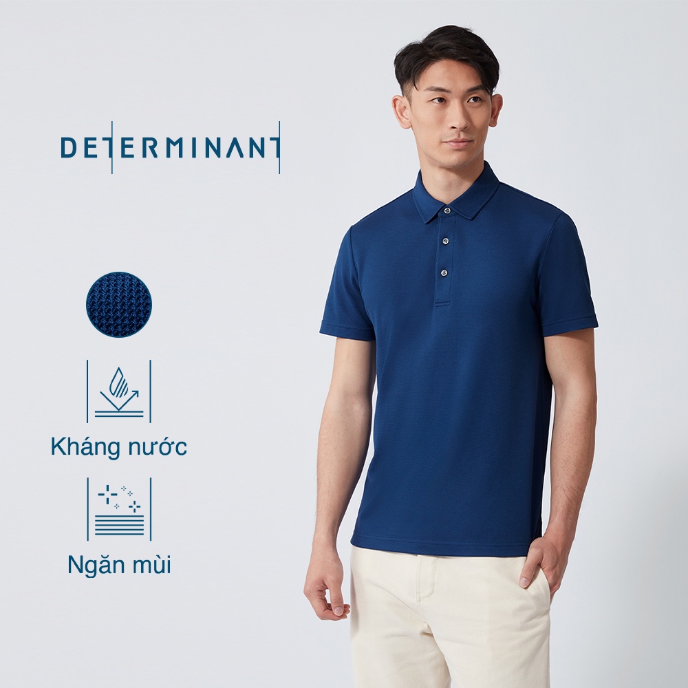 Áo thun nam Polo cao cấp kháng khuẩn tay ngắn DETERMINANT form rộng - 100% cotton - màu xanh đậm - Blue [DETP02]