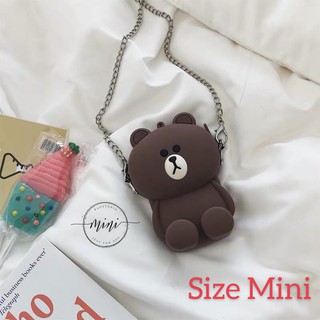[Hàng Thái- Size MINI ĐỘC QUYỀN] Túi đeo chéo silicon Gấu Line friends trào lưu mới hiện nay 2019