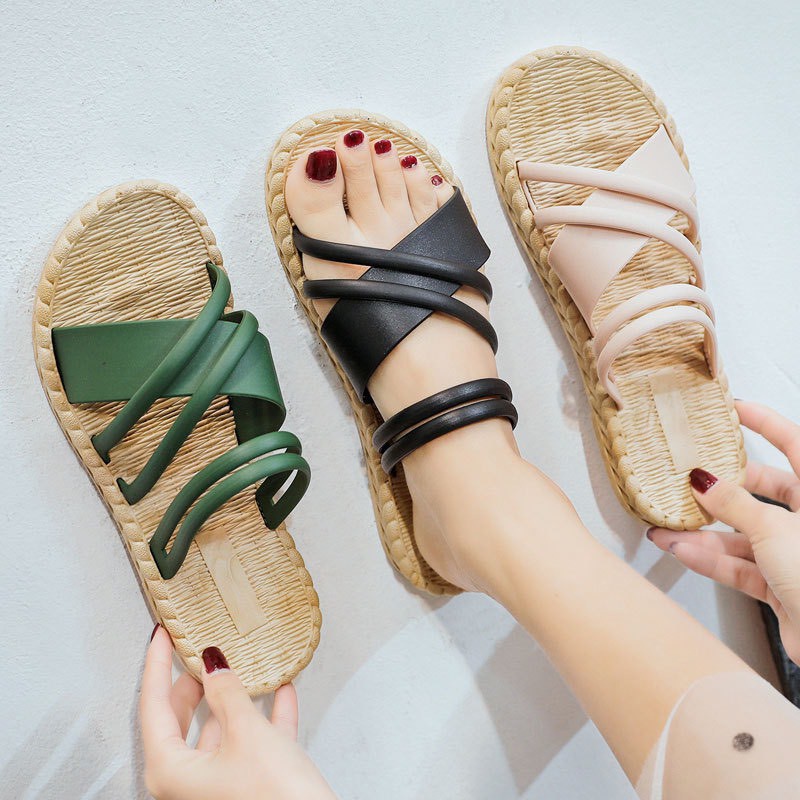 Dép quai chéo giả đế cói thời trang hàn quốc siêu êm siêu,thích 88045 tổng kho sỉ vp88