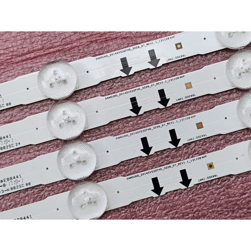 THANH LED TIVI SAMSUNG 32H4100 32J6300 HÀNG ZIN HÃNG MỚI 100%, BỘ 3 THANH, MỖI THANH 7 BÓNG 3V, DÀI 64,8cm. SAMSUNG_2014