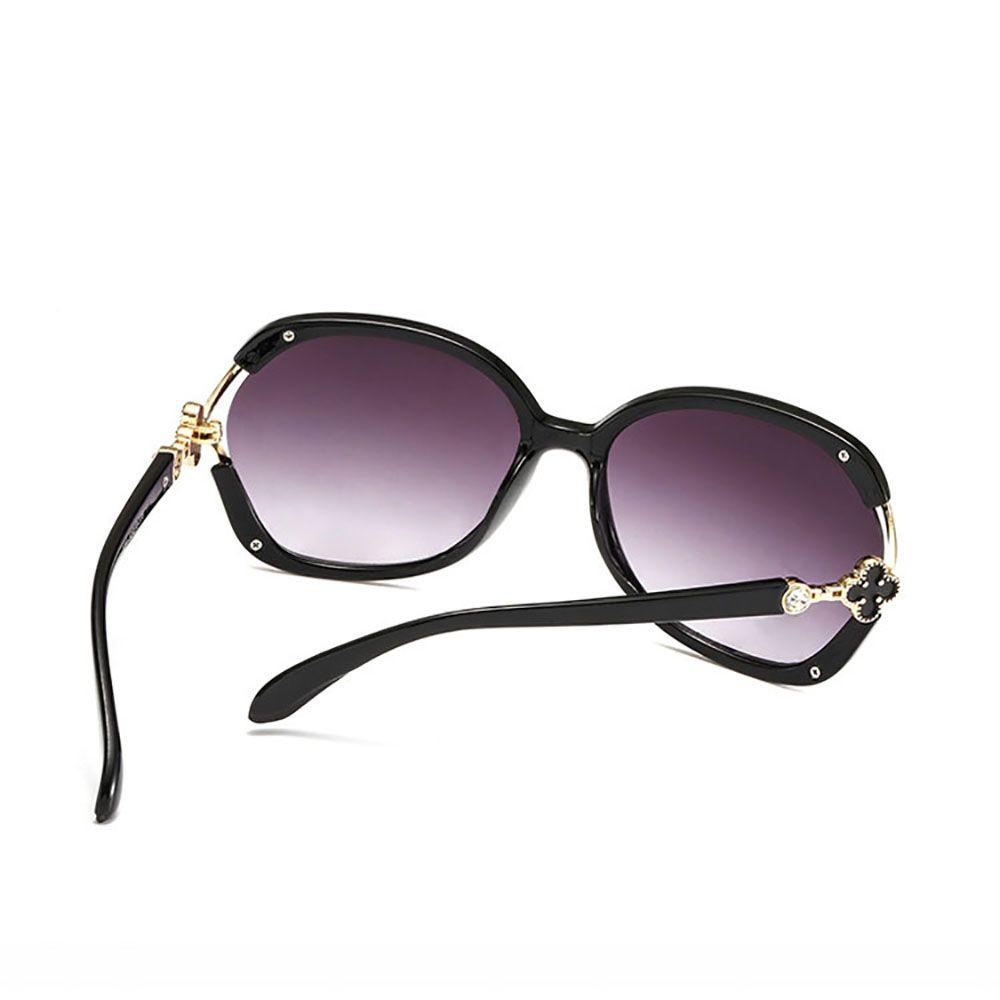 TWINKLE Kính Mát Gọng Kim Loại Tròng Lớn Hình Cỏ Bốn Lá Thời Trang Cho Nữ