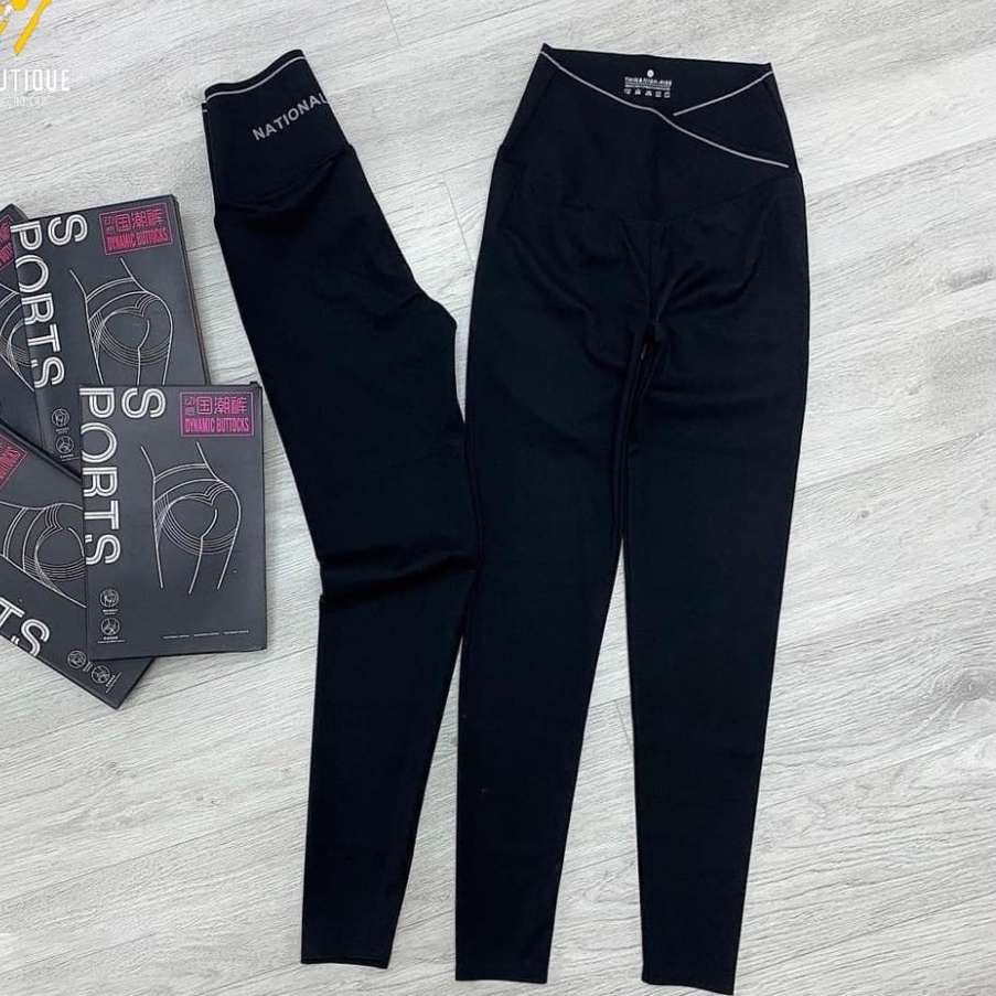 Quần legging nữ dài cạp chéo cao nâng mông giữ nhiệt Umi Hàn nữ co giãn 4 chiều