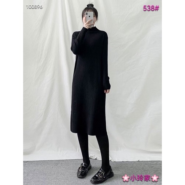 Váy len tăm to dáng suông cổ 3 phân hàng QC loại 1