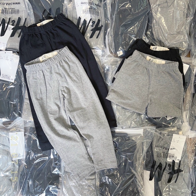 Set 4 quần legging cotton co giãn 4c cho bé gái size từ 12-32 cân