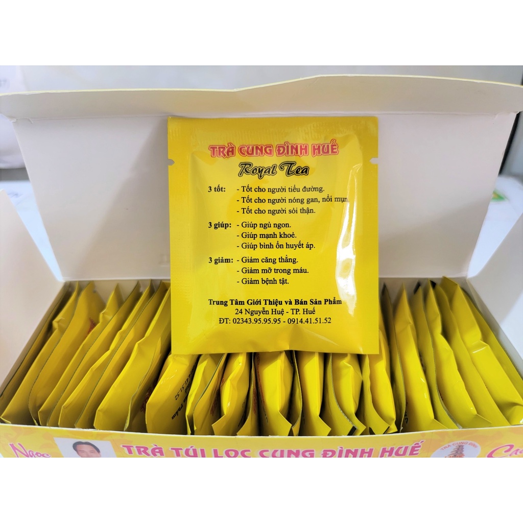 [Hộp 75g (30 túi)] TRÀ CUNG ĐÌNH HUẾ TÚI LỌC [VN] ĐỨC PHƯỢNG Royal Tea Bags