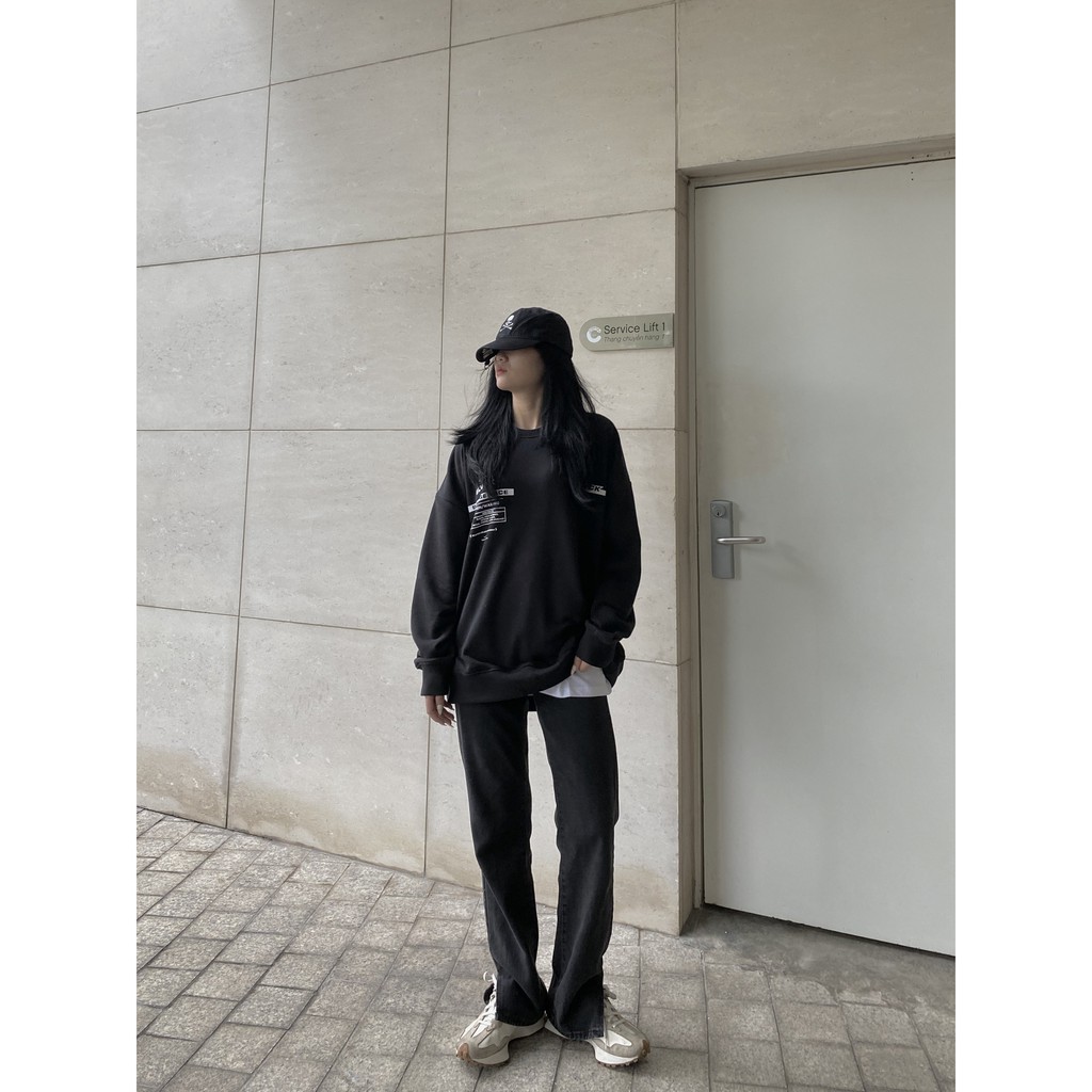 Áo nỉ tay dài BLVCK Portrait artwork v2 - Màu đen