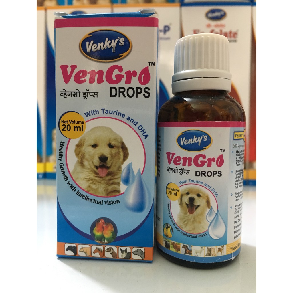 Venky's VENGRO Drops 20ml- Tăng hệ miễn dịch cho Chó, mèo con- date 1/2022