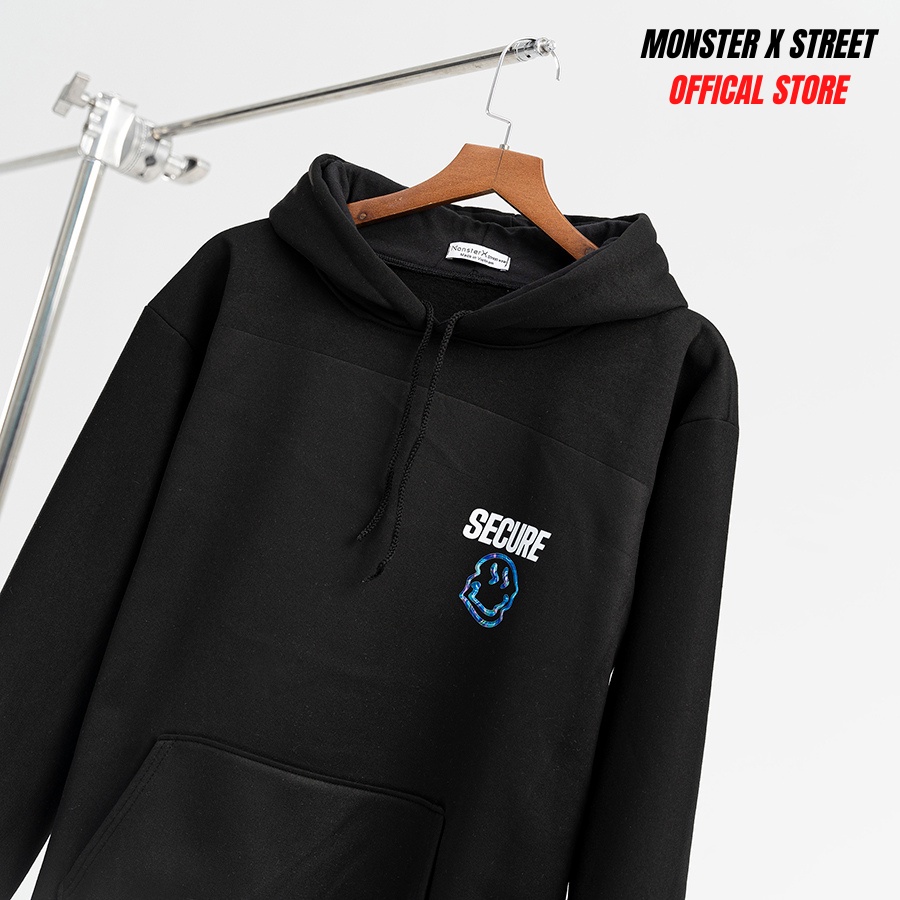 Áo hoodie nỉ bông Monster X Street Secure nam nữ form rộng thu đông Local Brand