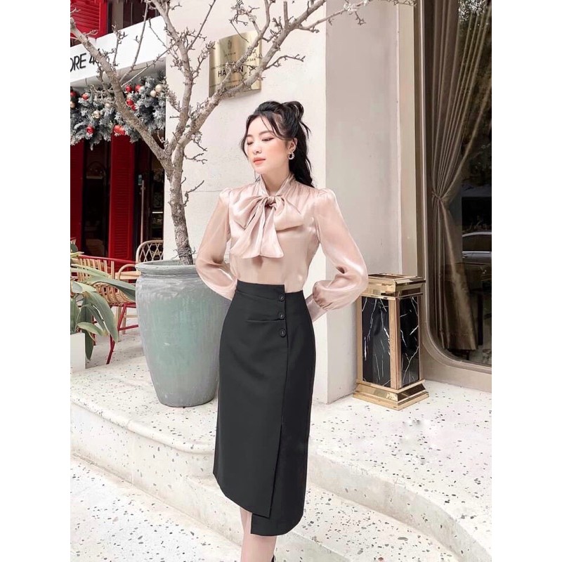 {Có Sẵn} Chân váy chéo vạt dáng dài công sở kèm hình thật ở cuối | BigBuy360 - bigbuy360.vn
