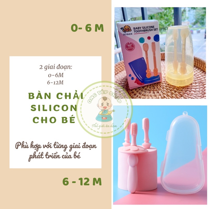 Các loại bàn chải rơ lưỡi silicon, bàn chải đánh răng sợi tơ cho bé từ 0-6 tuổi