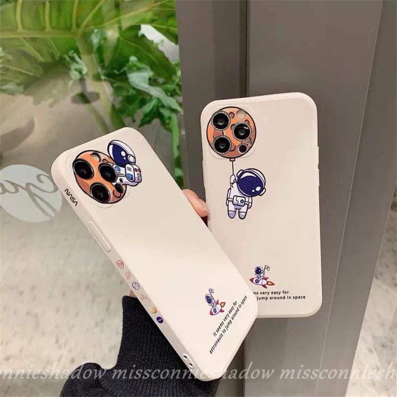 Ốp lưng hình phi hành gia NAS cho iPhone 12 Pro Max iPhone 7 8 Plus X XR XS Max 11 Pro Max