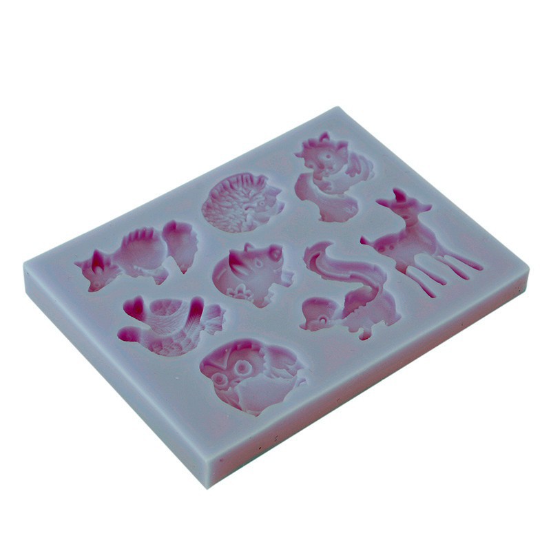 Khuôn fondant silicone hình động vật đáng yêu dùng trang trí bánh kem