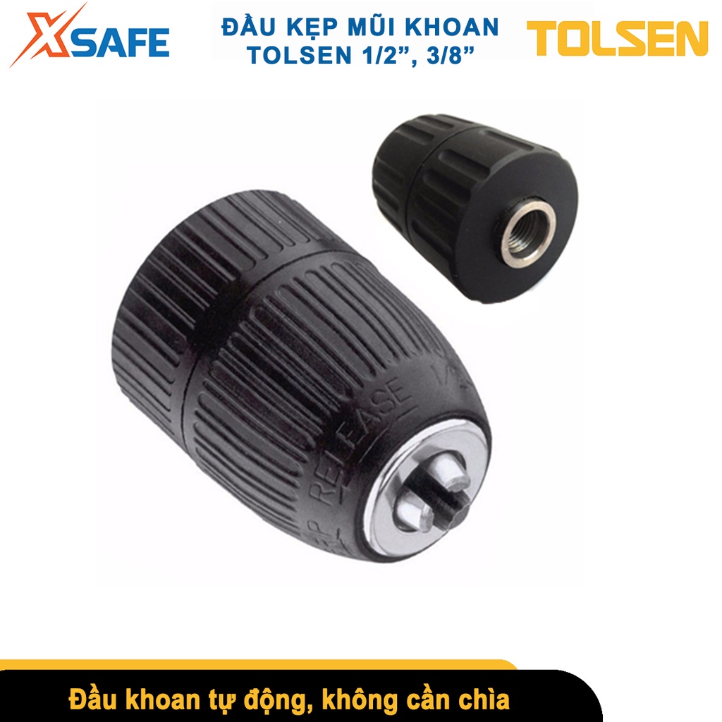 Đầu kẹp mũi khoan tự động không chìa Tolsen, đầu khoan không chìa tương thích nhiều loại mũi khoan - [CHÍNH HÃNG][XSAFE]