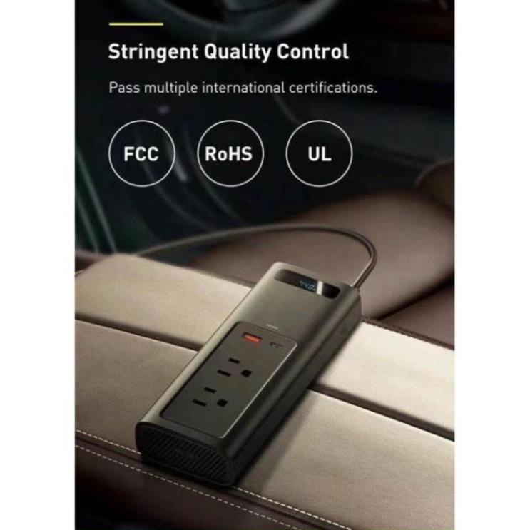 Tẩu sạc Baseus 150W Power Inverter sử dụng trên ô tô Chính Hãng
