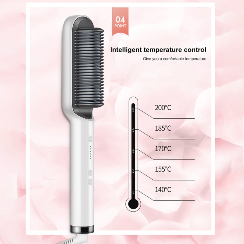 Lược điện chải tóc siêu thẳng mini cầm tay đa năng an toàn tiện dụng máy duỗi tóc tạo kiểu Hàn Quốc