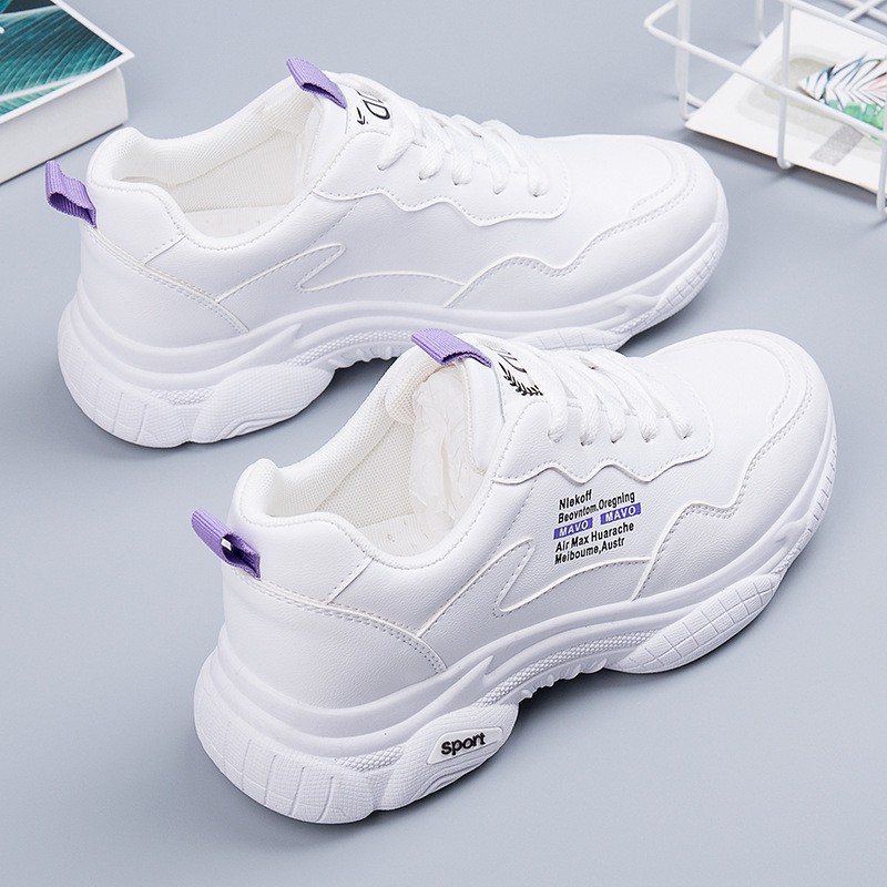 Giày sneaker nữ S15 trắng, giày đế cao cho nữ