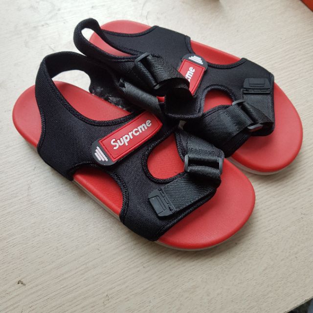 Xả hàng - Sandal nam nữ quai vải khuy cài Suprcme hợp thời trang 2L01