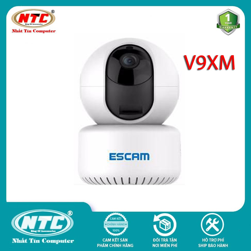 Camera IP Wifi ESCAM V9XM 2.0MP FullHD 1080P hồng ngoại ban đêm - đàm thoại 2 chiều (Trắng) - Nhất Tín Computer
